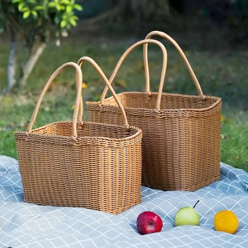Wicker picnic basket with - wicker,