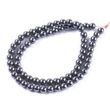 Grey Hematite (Non Magnetic) Beads Plain Round 6mm Strand Of 60+