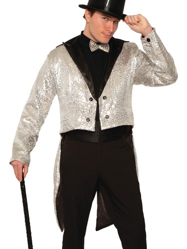 Adults silver sequin tailcoat - adults,