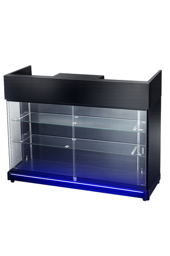 Glass lit blue led - blue, aluminium
