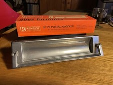 10" Kenrick No 79 Door Postal Knocker Letter Box Plate  Chrome NOS