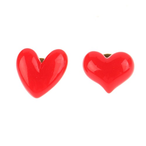 Red heart brooch pin badge - red,