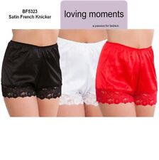 Made In"UK"Beautiful Satin Style Lace French knickers Size10>To>26 Colour Choice