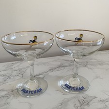 Pair Vintage Babycham Glasses