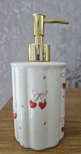 Ceramic cherry soap dispenser - ceramic,