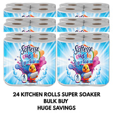 24 Kitchen Rolls 2-Ply 1,200 Sheets | Softesse Cuddle Super Soaker Bulk Pack