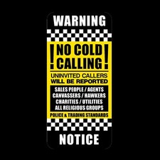 No Canvassers - No Cold Callers - Front Door Letter Box Sign / Sticker