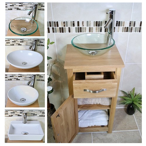 Solid oak bathroom cabinet - cabinet, |