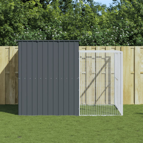 Dog house with run - , anthracite