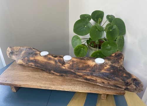 Rustic driftwood candle - driftwood,