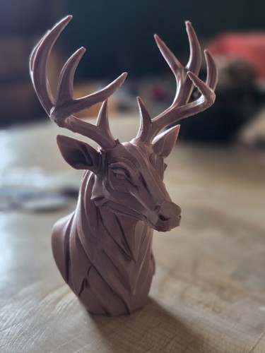 Stag head rose gold ornament - stag,