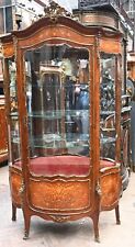 Antique French Vitrine Display Cabinet Inlay 1860