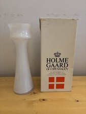 Holmegaard White Glass Hyacinth Holder / Vase by Michael Bang