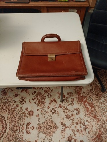 Italian leather briefcase 43cm - leather,