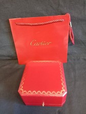 Vintage cartier red leather box, for watch or bangle ? and carry bag.