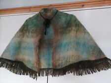Vintage Mohair Cape Green Blue