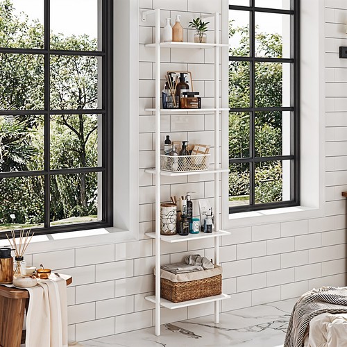 White ladder shelving - white,