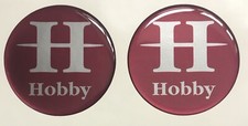Hobby motorhome alloy wheel centre cap caravan badge Maroon Silver X2 45mm Hobby