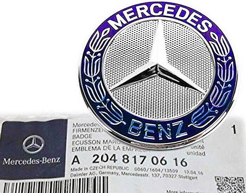 Blue flat hood emblem - blue, for