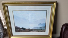 Scenic Picture Of a Sheepdog Herding Sheep Framed/Mounted Free P&P