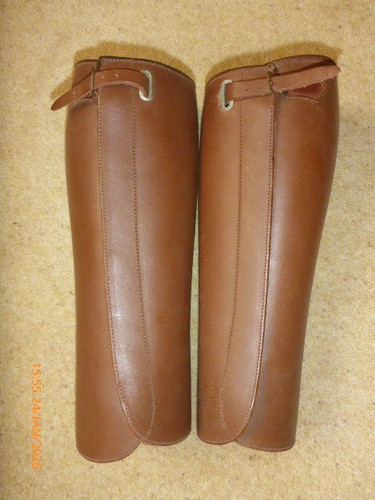Vintage brown leather gaiters - vintage,