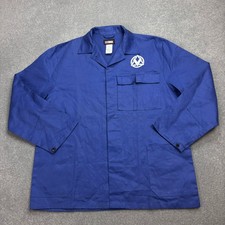 French Jacket Adult Extra Large Blue VTG Military Work Wear Canvas Utility Men