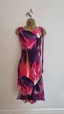Beautiful Frank Lyman Pink Mix Evening Dress With Shoulder Tie Size 14