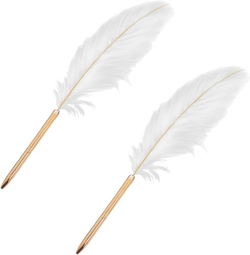 2pcs white feather ballpoint - 2pcs,