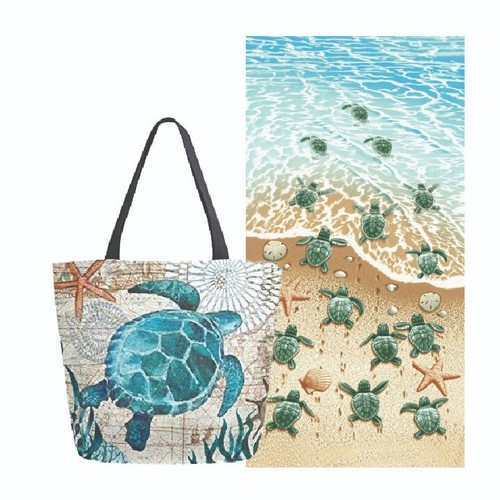 Turtle print canvas - print, bag