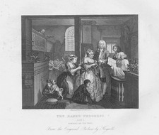 WILLIAM HOGARTH The Rakes Progress Plate V - Antique Print c1880