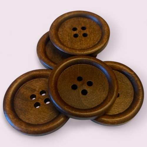30mm large brown wooden - 30mm,