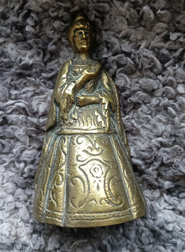 Vintage brass lady bell - brass,