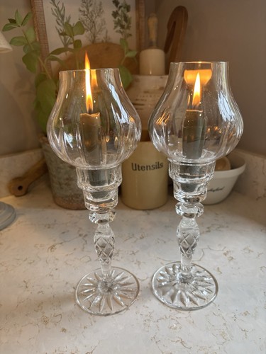 Antique pair cut crystal - pair,