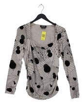 Isabel De Pedro Women's Top UK 14 Grey Viscose with Wool, Elastane Basic