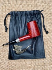 Poul Winslow briar pipe cross grain hand made in Denmark silver band High Grade 