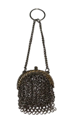 Antique chainmail coin purse - antique,
