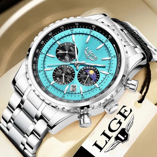 Lige mens wristwatch luxury - lige,