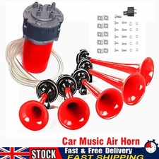 12V 5 Trumpet Musical Car Air Horn with Compressor for Auto Truck Boat Bus RV