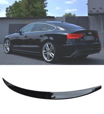 REAR BOOT TRUNK LIP SPOILER GLOSS BLACK FOR AUDI A5 S5 8T B8 SPORTBACK 2009-16