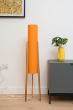 Oak Retro Orange Midcentury Rocket Floor  Lamp 60s 70s 120cm