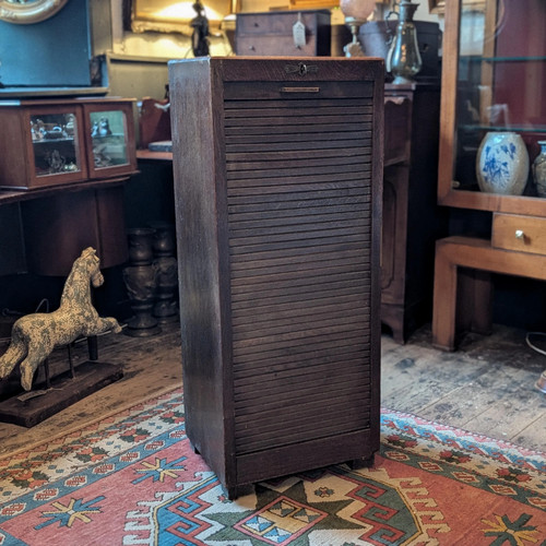 Antique oak tambour filing - oak,