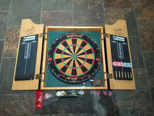 Phil taylor signed - signed, dartboard