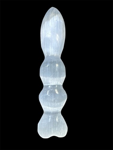 Carved natural selenite - natural, wand