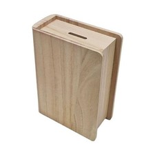 Bare Wood Book Money Box