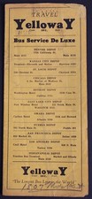 Yelloway Bus Service De Luxe Menu Denver to Los Angeles 1927 Timetable