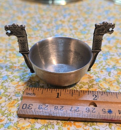 Vtg pewter salt cup bowl - /,