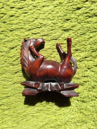 Hand carved small wooden - wooden, horse
