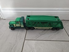 Vintage 1980s Tonka Green Kenworth Pressed Steel Car Transporter Toy Truck
