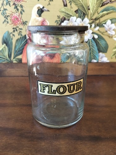 Vintage glass flour storage - vintage,