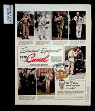 1943 Camel Cigarettes Pilot Military Service Army Smoke Vintage Print Ad 32827